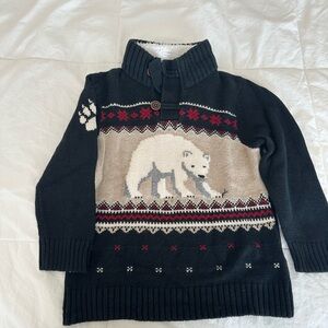 GAP Kids Navy and Tan Polar Bear Sweater.
